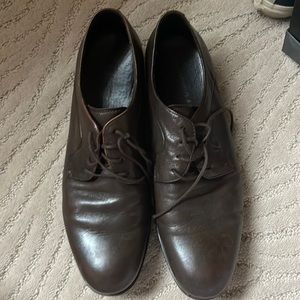 John Varvatos Brown leather lace up dress shoes